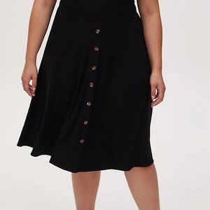 Torrid Black Knit Button-front Skirt, Size OO/10